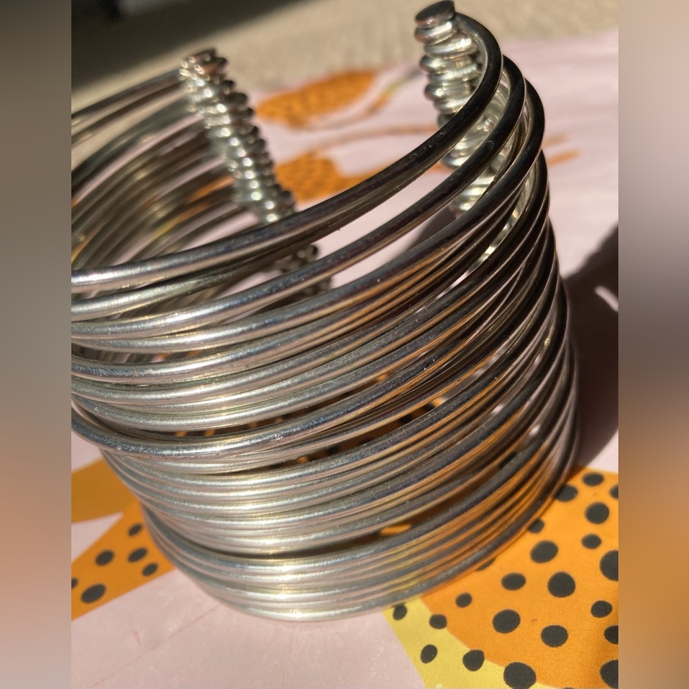 Stacked Silver Bangle - Picture 2 of 8